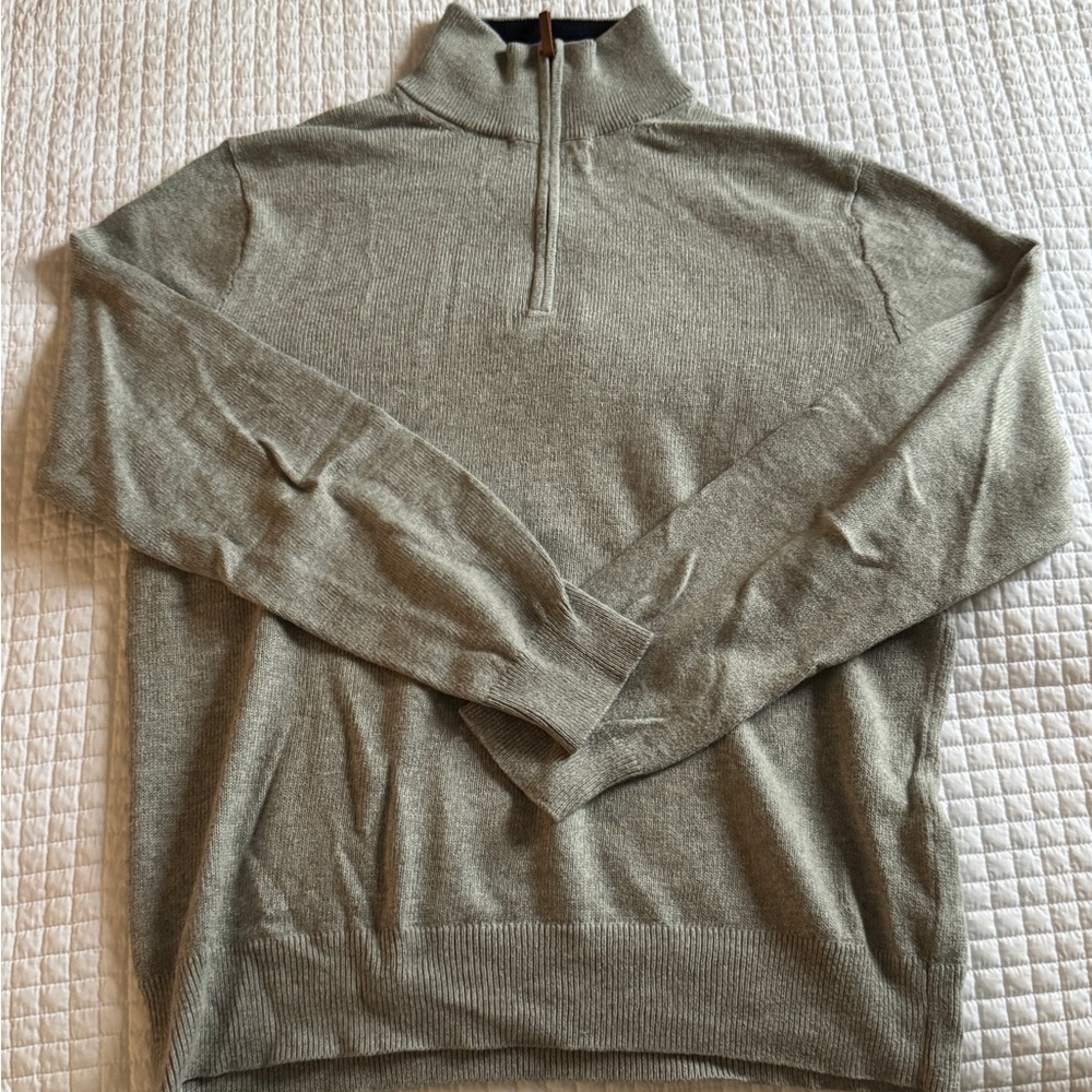 J. Crew Men's Gray 1/4 Zip Sweater